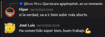 Messages from Hiper and Jose Luis